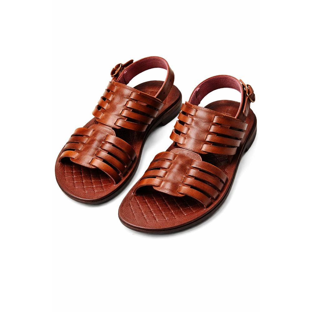 Mens Brown Leather Multi Strap Sandal